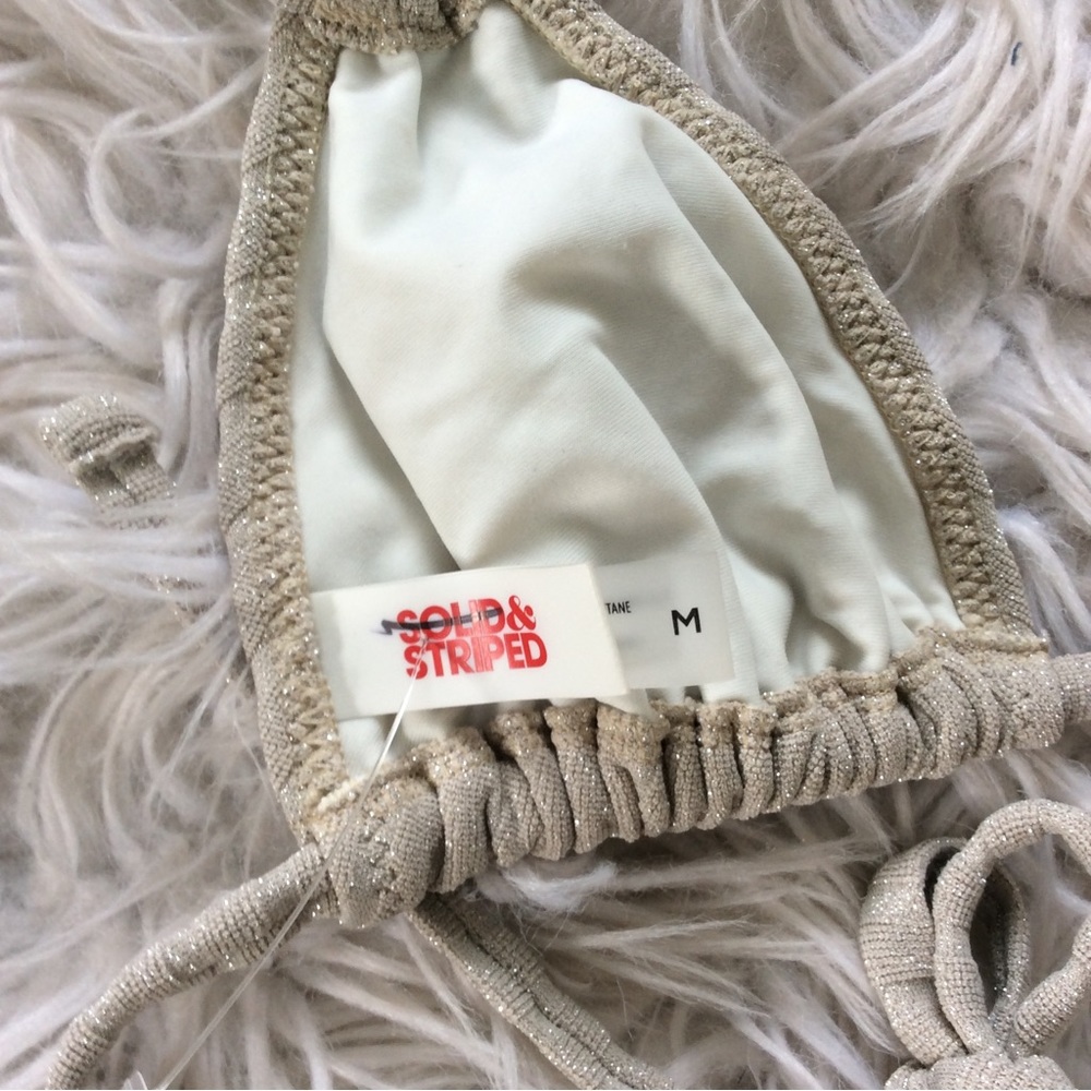 NWOT Solid & Striped Ribbed Tenley Triangle Bikini Top - Picture 8 of 10